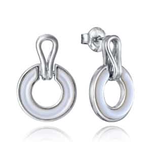 Pendientes Plata De Ley Baño Rodio Mperla Sra Jwls