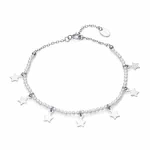 Pulsera Plata De Ley Baño Rodio Perla Sra Jwls