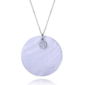 Collar Plata De Ley Baño Rodio Mperl Sra Jwl