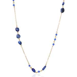 Collar Acero Ip Dorado Piedras Sra Fn