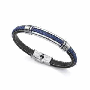 Puls Acero Y Piel Negra Y Azul Sr Fn