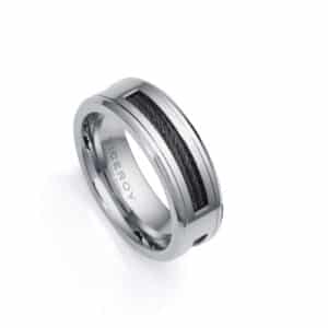 Anillo Acero Y Cable Ip Negro Sr Fn