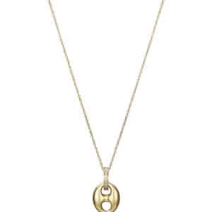Collar Acero Ip Dorado Circ Sra Fn