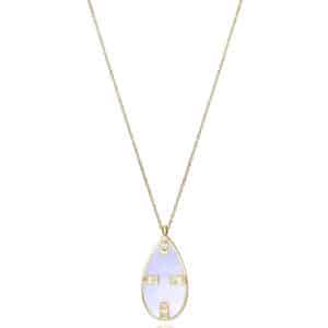 Collar Acero Ip Dorado Madreperl Circ Sra Fn