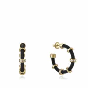 Pendientes  Acero Ip Negro Y Dorado Circ Sra Fn
