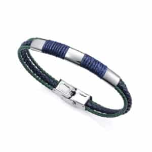 Puls Acero Y Piel Azul Y Verde Cordon Sr Fn