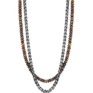Collar Acero Ip Y Piedras Naturales Sr Fn