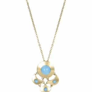 Collar Acero Ip Dorado Cristal Sra Fn