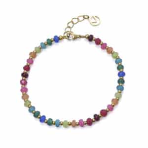 Puls Acero Ip Dorado Piedras Colores Sra Fn