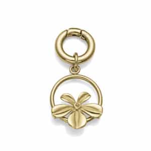 Motivo Colgante Acero Ip Dorado Flor Sra Fn