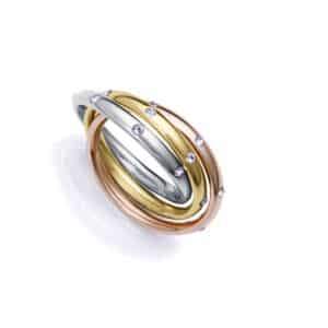Anillos Acero 3 Tonos Crist  Sra Fashion
