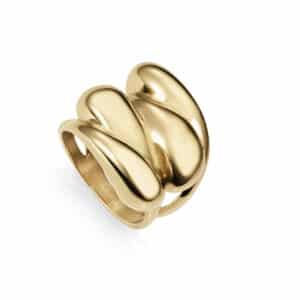 Anillo Acero Ip Dorado Sra Fashion