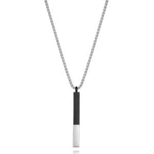 Collar Acero Ip Negro Colgante Sr Fashion