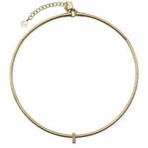 Collar Acero Ip Dorado Tubogas Sra Fashion
