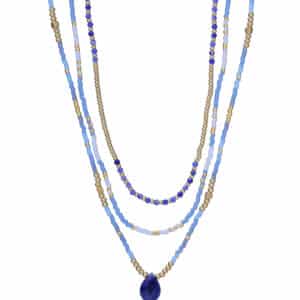 Collar Acero Ip Dorado Piedras, Crist Sr Fsn
