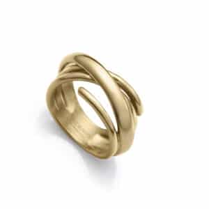 Anillo Acero Ip Dorado Abierto Sra Fashion
