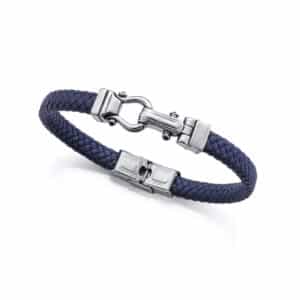 Puls Acero Y Piel Azul Grillete Sr Fashion