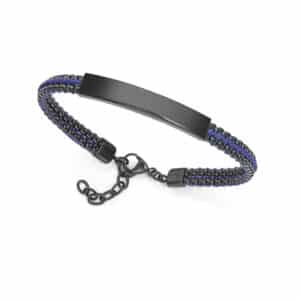 Puls Acero Ip Negro Cordón Azul Placa Sr Fsn