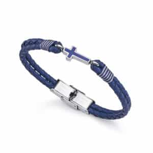Puls Acero Cruz Piel Azul Niño Fn