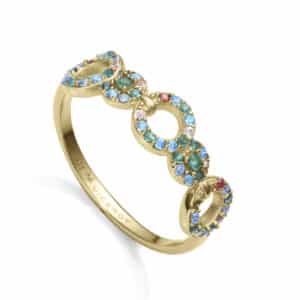 Anillo Plata De Ley Baño Oro Circ Sra Jewels