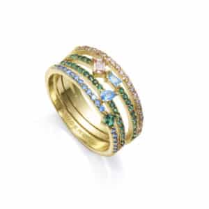 Anillo Plata De Ley Baño Oro Circ Sra Jewels