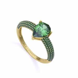 Anillo Plata De Ley Baño Oro Circ Jewels