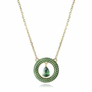 Collar Plata De Ley Baño Oro Circ Sra Jewels