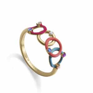 Anillo Plata De Ley Baño Oro Circ Sra Jewels