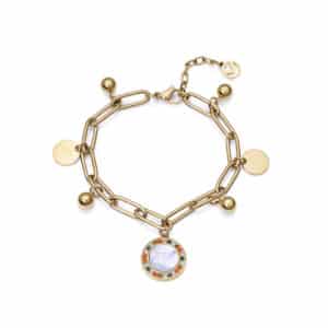 Puls Acero Ip Dorado Colgantes Cz Sra Fn