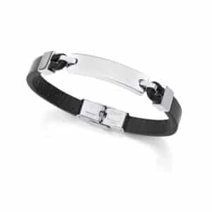 Puls Acero Placa Y Piel Marron Sr Fashion