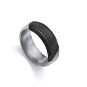 Anillo Acero E Ip Negro Sr Fashion