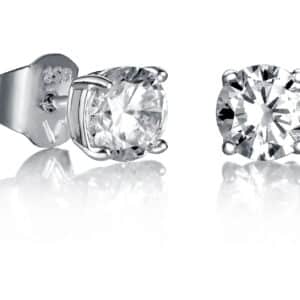 Pendientes Plata Y Circonitas 6 Mm Sra Jew Expos