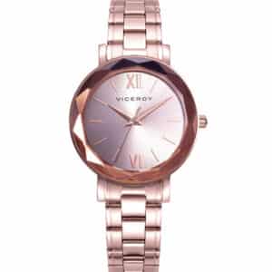 Reloj Acero Ip Rosa Brazalete Sra Va