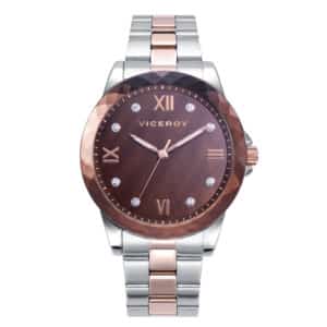 Reloj Acero Ip Rosa Brazalete Sra Va