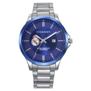 Reloj Acero Ip Azul Brazalete Sra Va R.madrid