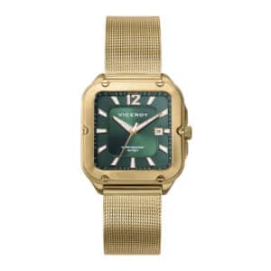 Reloj Acero Ip Dorado Brazalete Sra Va