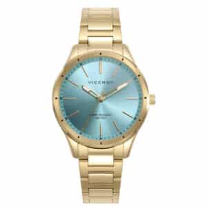 Reloj Acero Ip Dorado Brazalete Sra Va