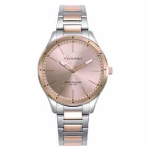 Reloj Acero Ip Rosa Brazalete Sra Va