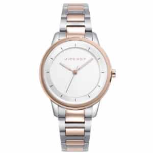 Reloj Acero Ip Rosa Brazalete Sra Va