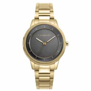 Reloj Acero Ip Dorado Brazalete Sra Va