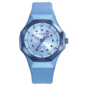Reloj Aluminio Azul Y Acero Ip Azul Correa Sra Va
