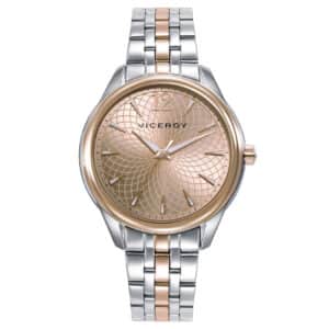 Reloj Acero Ip Rosa Brazalete Sra Va