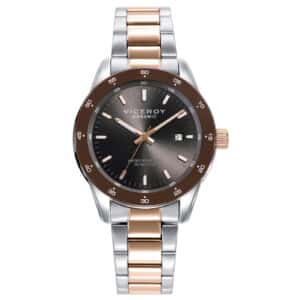 Reloj Acero Ip Rosa Y Ceramica Brazalete Sra Va
