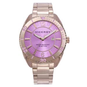 Reloj Acero Ip Rosa Brazalete Sra Va