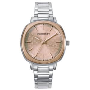 Reloj Acero Ip Rosa Brazalete Sra Va