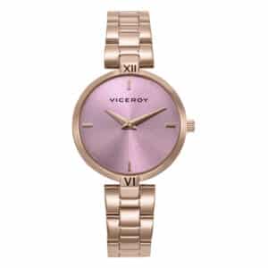 Reloj Acero Ip Rosa Brazalete Sra Va