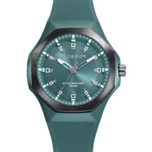 Reloj Aluminio Verde Y Acero Ip Gris Correa Sr Va