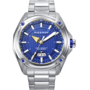 Reloj Acero Ip Azul Brazalete Sr Va