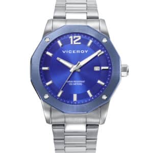 Reloj Acero Ip Azul Brazalete Sr Va