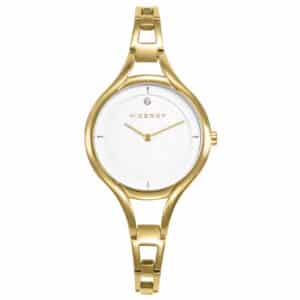 Reloj Acero Ip Dorado Brazalete Sra Va
